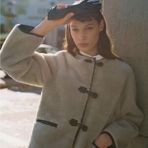 mango faux fur coat In ecru - Size Small